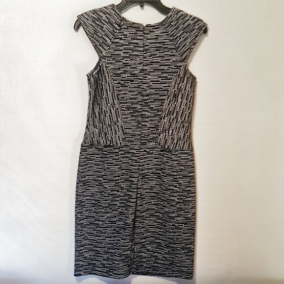 ANN TAYLOR Capped Sleeve Black and Cream Marled Sheath Dress sz 0… - Picture 5 of 7